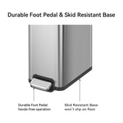 Better Homes & Gardens 7.9 Gallon Stainless Steel Slim Step Kitchen Trash Can, Soft-Close Lid, Silver