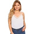 thumbnail image 1 of Camiseta sin mangas con cuello en V para mujer con tirantes finos y encaje Adepaton LRWJ117-5, 1 of 6