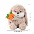 thumbnail image 4 of Grumpy Bunny Stuffed Animal with Bouquet, 11.8'' Soft Rabbit Plush with Floppy Ears, Easter Decor for Home, Ideal Birthday Gift for Kids and Adults, 4 of 6
