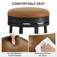 thumbnail image 4 of Juego de 2 Taburetes Giratorios para Barra - Altura de Mostrador de 62 cm con Asiento Redondo Tapizado en Cuero Sintético Marrón - Estructura Metálica con Reposapiés para Cocina o Bar, 4 of 8