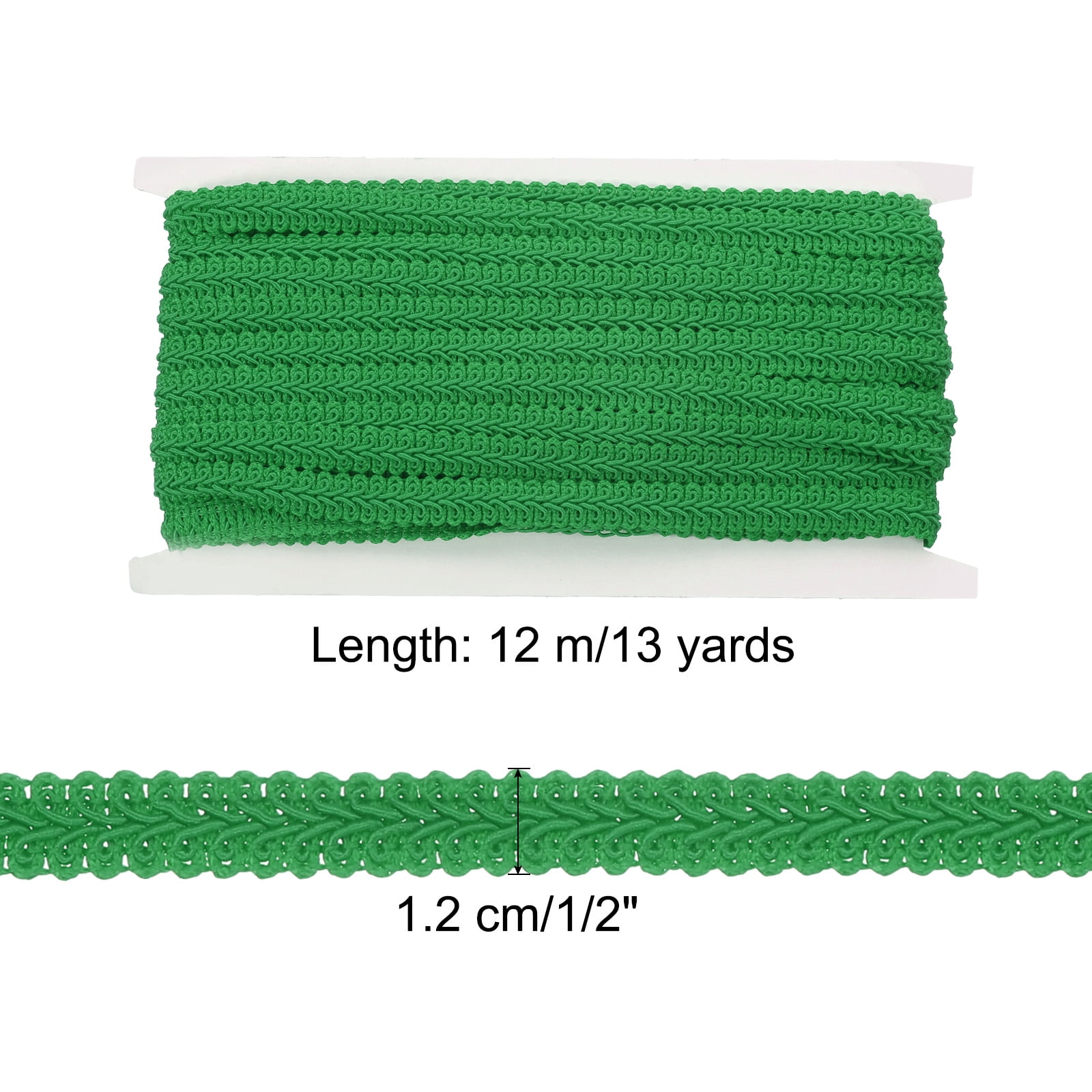 Unique Bargains Gimp Braid Trim Woven Fabric Ribbon Green