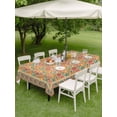thumbnail image 4 of Outdoor Tablecloths with Umbrella Hole & Zipper, Beige Red Floral Boho 54x80 Inch Tablecloth Rectangle, Vintage Ethnic Tribe Abstract Art Waterproof Table Cloth, Patio/Pool/Picnic Table Covers, 4 of 8