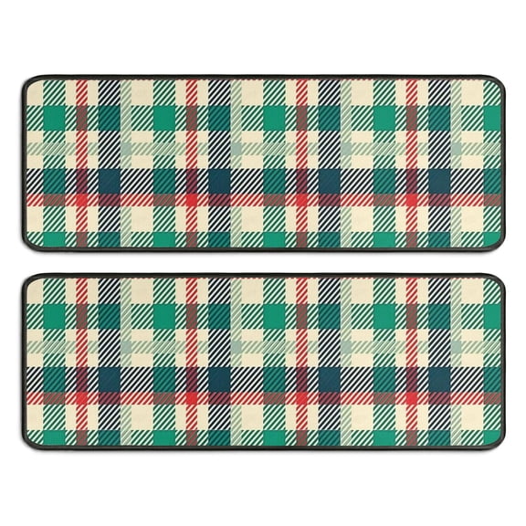 Kitchen Rugs Sets Of 2,Multi Color Checkerboard Checkered Pattern Anti Fatigue Kitchen Mat Rugs Non Slip Washable,Decorative Kitchen Floor Mats for Kitchen,Sink,Laundry,17"x47" 17"x47"