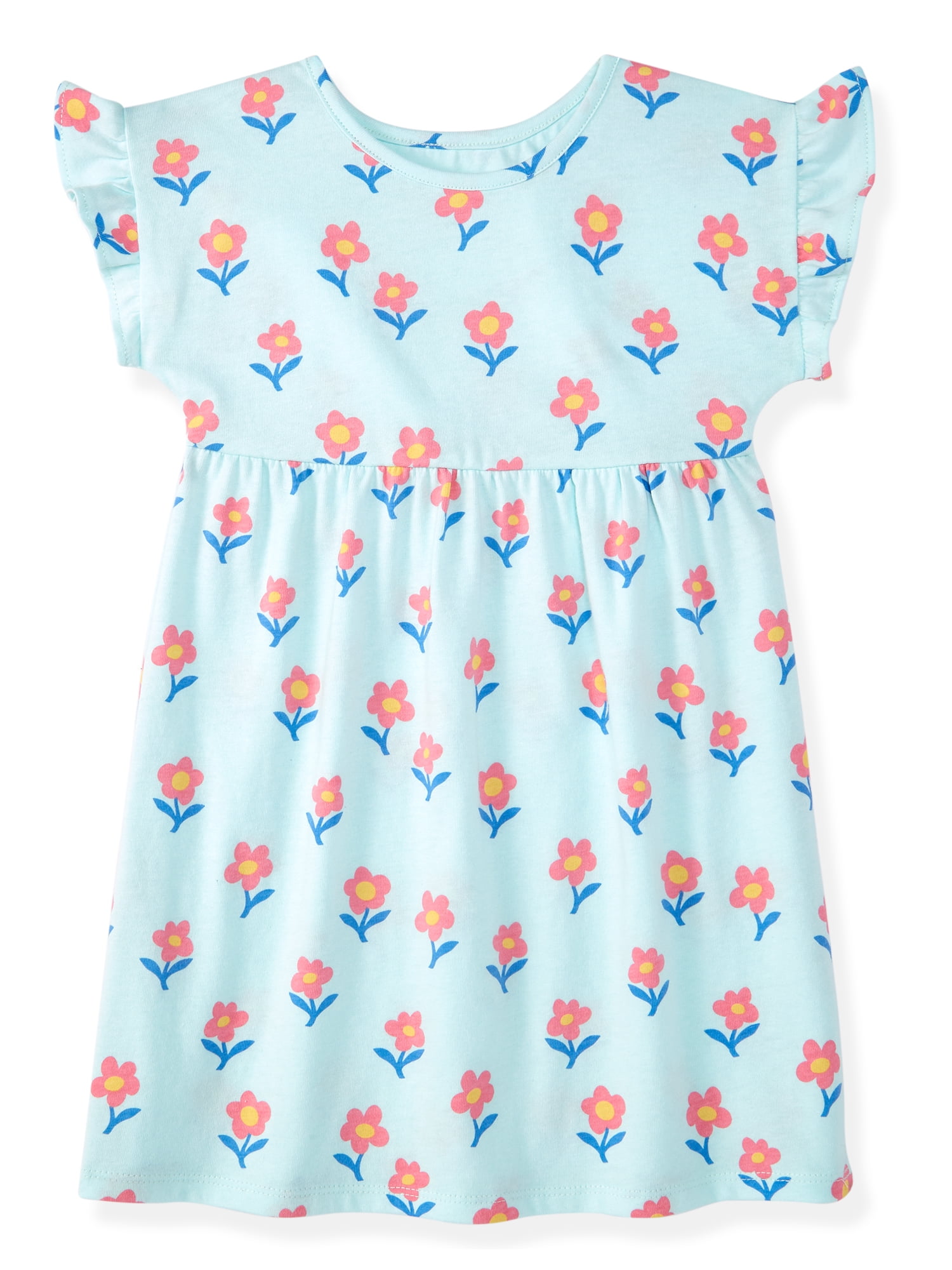Garanimals Newborn, Baby & Toddler Girl Cotton 2-Piece Set, Short-Sleeve Dress & Biker Shorts, Sizes 0-6T