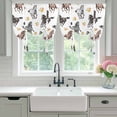 thumbnail image 4 of Spring Flowers Balloon Curtains for Living Room/French Door, Black Brown White Horse Country Vintage Tie Up Curtains 63 Inch Length Energy Saving Kitchen Curtains Shades for Windows 42"x63", 4 of 8