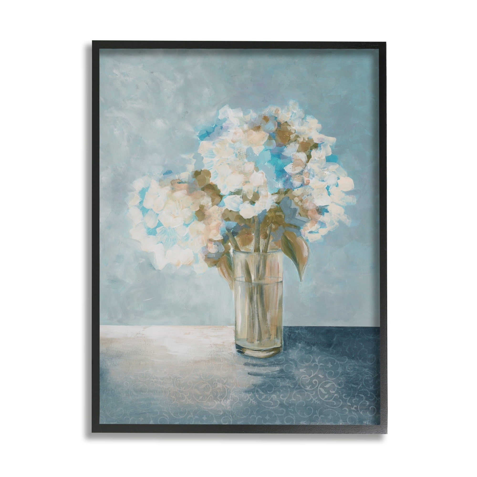 Stupell Industries Mystic Blue Hydrangea Flowers Sunlight Haze Painting, 24 x 30,Design by Doris Charest