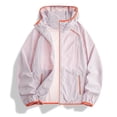 thumbnail image 5 of Zivyakyro Lightweight Mens Rain Jacket Long Sleeve Windbreaker Sport Quick Dry Jacket Loose Hooded Solid Zip up Pink XS, 5 of 7