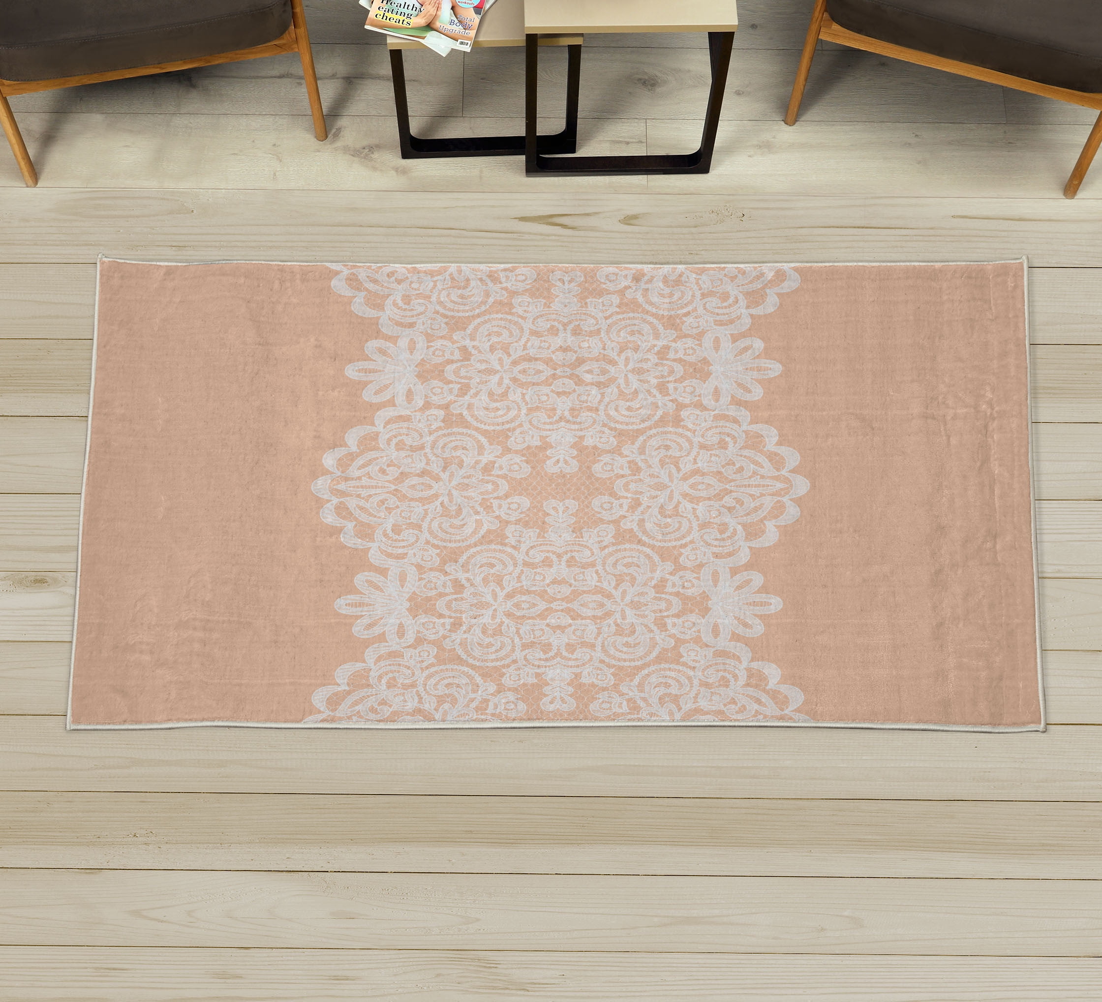 Lace Decorative Rug, Needlework Ornamental Style Vintage Wedding Bridal ...