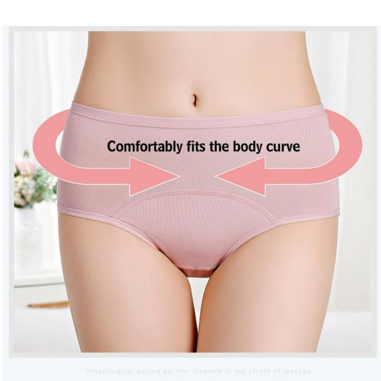 Women Menstruation Cotton Underwear Plus Size Briefs Leakproof Menstrual  Physiological Underpants(3-Packs) 