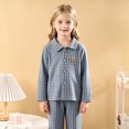 thumbnail image 2 of KPOPLK Toddler Baby Girls Pajamas Set Fall Winter Girls Sleepwear Long Sleeve Jammies for Kids Button-Down Nightwear Loungewear 9Months-10 Years Size 5-6 Years,Blue, 2 of 9