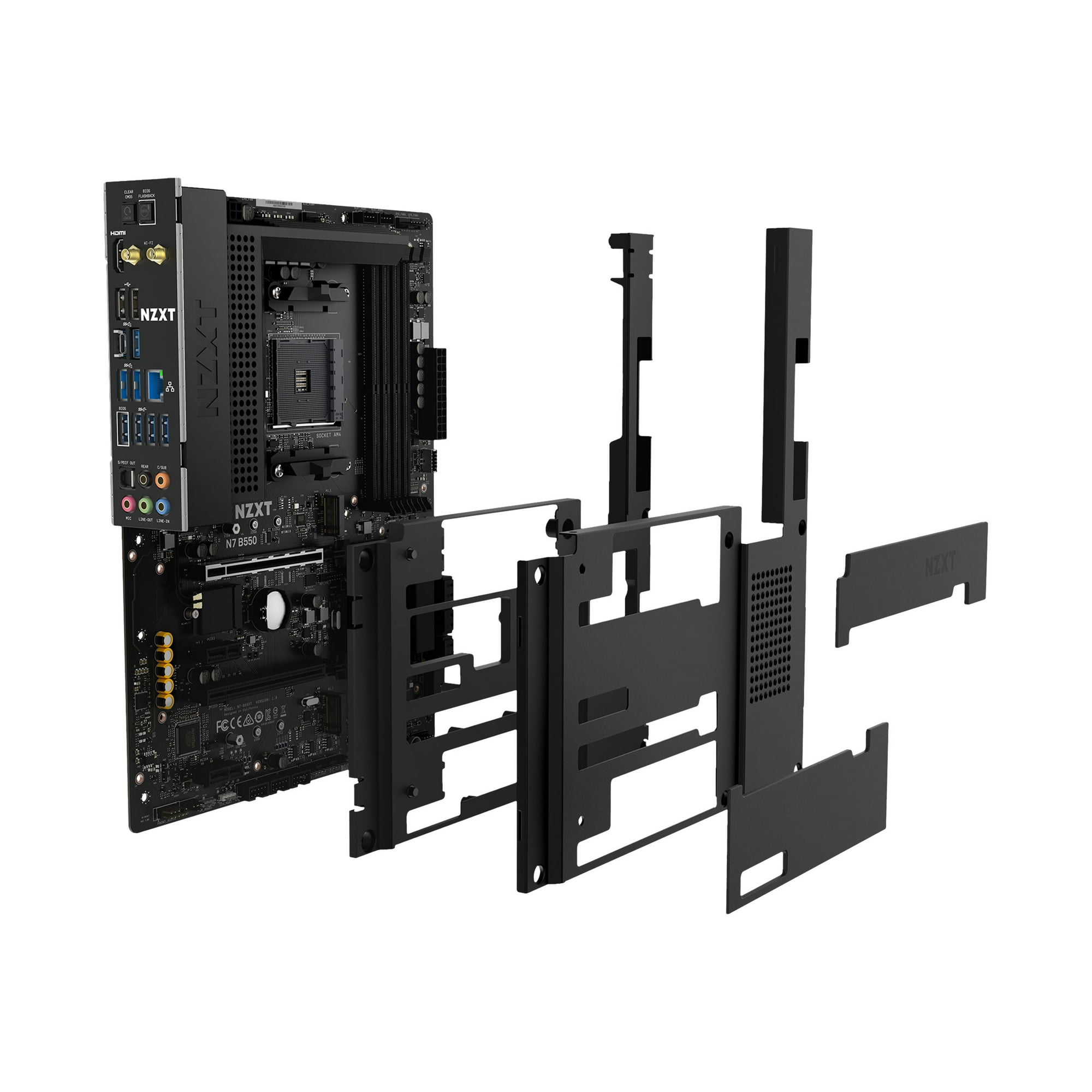 NZXT N7 B550 Matte Black Motherboard ATX Socket AM4 AMD B550 Chipset USB C Gen2 USB 3.2 Gen 1 USB 3.2 Gen 2 2.5 Gigabit LAN Wi Fi