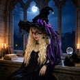thumbnail image 6 of Dalxymotic Halloween Witch Hat, 18.1 Inch Bow Accent Hat, Halloween Decorations Indoor Outdoor, Fall Decor Spooky Season Hat, Witch Hat Gift for Women, Halloween Party, Home, Mantel, 6 of 6