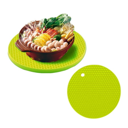 

Table Mat Round Honeycomb Silicone Insulation Placemat Kitchen Non Slipround