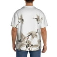 thumbnail image 5 of Vsdgher Japanese White Cranes Print Men's Wrinkle Free Untucked Cuban Shirt Business Casual Button Down Shirts Short Sleeve Shirt, 5 of 7