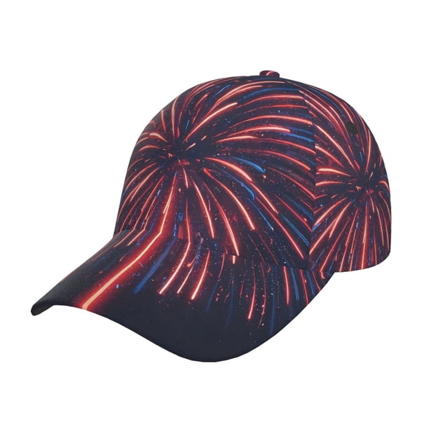Fotbe Fireworks3 Gorro Clásico de Béisbol, Gorra Ajustable con Broche Snapback, Gorro de Exterior de Algodón Suave