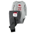 thumbnail image 1 of Boy Gray Spring and Autumn Christmas Santa Long Sleeve Romper Two-piece Pajamas Kids, 1 of 9