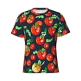 thumbnail image 4 of Vsdgher Tomatoes Print Men's Dry Fit Mesh Athletic Shirts Moisture Wicking Tennis T-Shirt Tops, 4 of 9