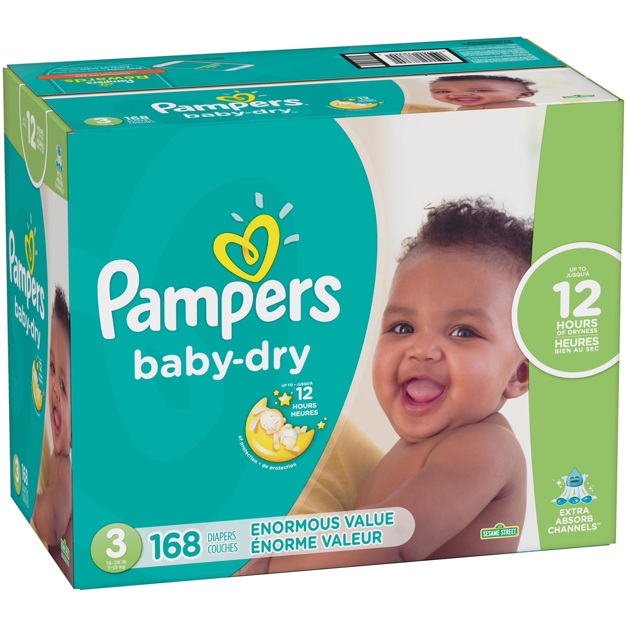 PAMPERS Baby-dry couches taille 3 (6-10kg) 52 couches pas cher