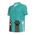 thumbnail image 2 of Balery Cute Cat Paw And Dog Printed Men’s Short Sleeve Polo Shirt, Midweight Men's Shirt,Golf Polo shirts -Small, 2 of 9