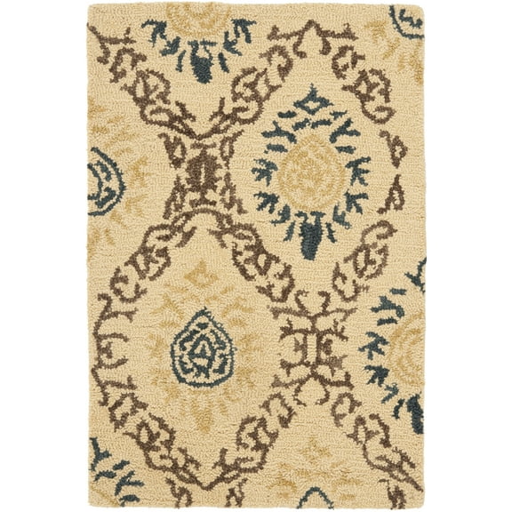 SAFAVIEH Antiquity Alphonse Geometric Diamonds Wool Area Rug, Light Gold/Multi, 2' x 3'