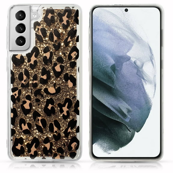 Waterfall Liquid Sparkling Quicksand Tpu Case For Samsung Galaxy S23 - Leopard