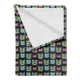 thumbnail image 2 of Geek Soft Flannel Fleece Throw Blanket, Various Cat Characters Wearing Geek Fashion Glasses and Hats Themed Graphic Print, Cozy Plush for Indoor and Outdoor Use, 60" x 80", Multicolor, by Ambesonne, 2 of 5