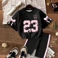 thumbnail image 5 of Girls Casual Outfit 2 Piece T Shirt And Shorts Combo With Digital Print Design For Everyday Play, 5 of 6