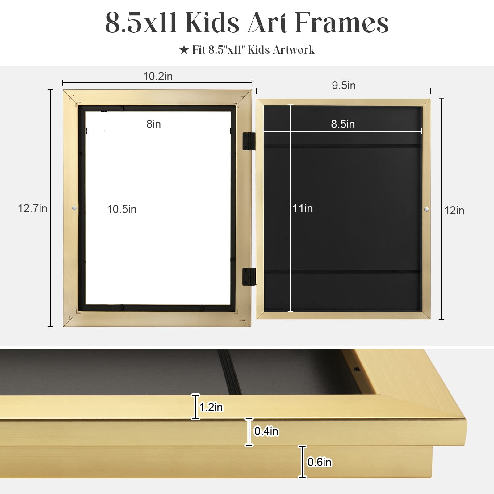 WSBArt Kids Art Frames, 8.5x11 Front Opening Kids Artwork Frames Changeable,Artwork Display Storage Frame for Wall,Holds 50 Pcs,for 3D Picture,A4 Art-Work,Crafts,Children Drawing,Hanging Art,Portfolio