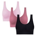 thumbnail image 2 of Aboser 3 Pack Seamless Bras for Women No Underwire Liftup Bras Comfortable Full Supportive Bralettes Comfort Soft Wirefree Pullover Bra Plus Size Everyday Bralette, 2 of 8