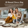 thumbnail image 6 of Flowers 6 Ft Round Throw Accent Area Rugs Floral Rose Flower Shaped Rug Modern for Girls Bedroom Floor Living Room Carpet 301 Brown, 6 of 10