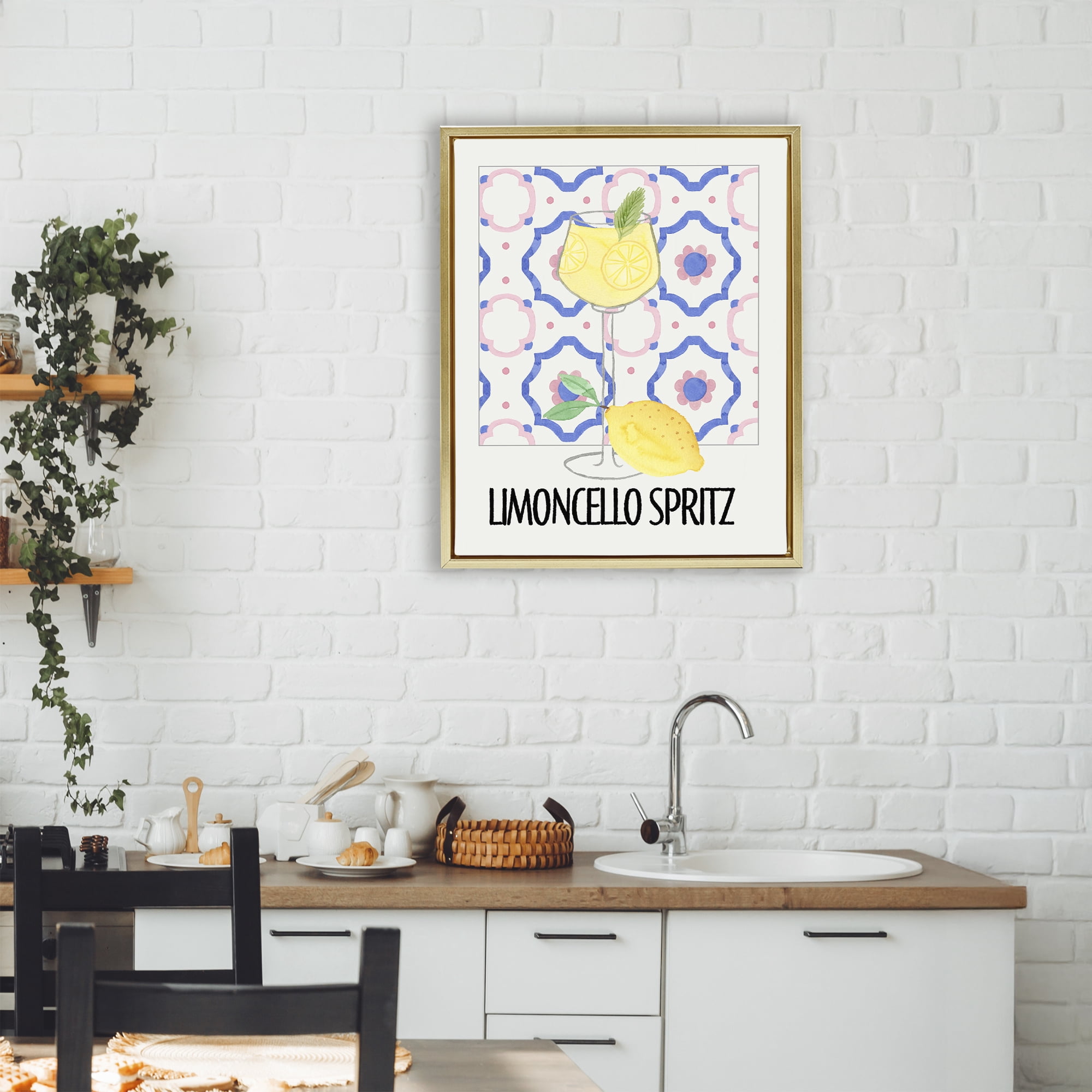 Stupell Industries Italy Spritz on My Mind Gold Framed Floater Canvas Wall Art, design by Nina Jacobs
