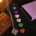 thumbnail image 3 of Valentine's Day 8PC Set (8 Quartz&1 Necklace)Carved Stone Heart Shape Necklace Chakra Quartz Pendant with Cord Amulet Healing Crystal Jewelry for Unisex, 3 of 8
