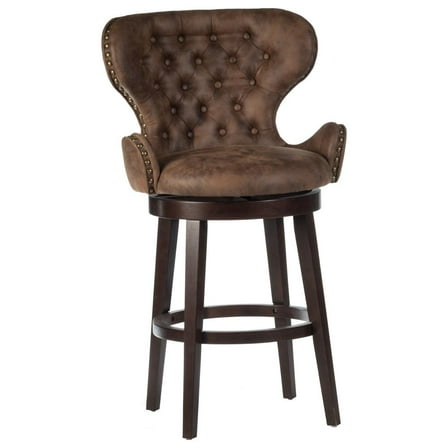 Hillsdale Mid-City 26" Wood Contemporary Counter Stool in Chocolate