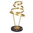 thumbnail image 4 of Abstract Swirl Sculpture Strong Metal Round Base Elegant Gold Color Geometric Sculpture for Family Office Library Cafe, 4 of 9
