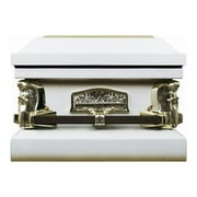 Overnight Caskets White Steel 81x 28 x 23.5 in Funeral Casket, Rectangular