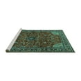 thumbnail image 2 of Ahgly Company Machine Washable Indoor Rectangle Persian Turquoise Blue Traditional Area Rugs, 7' x 9', 2 of 4