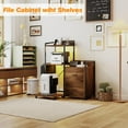 thumbnail image 4 of 38-inch File Cabinet with LED Lights & Charging Station, 3-Tier Printer Stand with Drawers & Shelves for Office Organization, 4 of 7