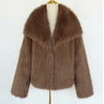 thumbnail image 7 of Fnooota Womens Faux Fur Jackets, Fashion Warm Lapel Collar Open Front Winter Outerwear Khaki Size S-3XL, 7 of 7