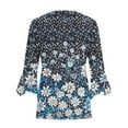 thumbnail image 2 of Cilsoka Women's Tops, Tees & Blouses Plus Size, 3/4 Sleeve Womens Tops Bohemia Flower Summer Button Down Shirts Lightweight Cardigans Bell Sleeve T Shirts for Women, 2 of 4
