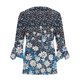 thumbnail image 3 of Xuyuer 3/4 Length Sleeve Womens Tops Round Neck Casual Summer Tunic Tops Basic Tees Blouses Cardigan Lightweight Button Down Casual Dressy T-Shirts Pleated Cute Shirts, 3 of 5