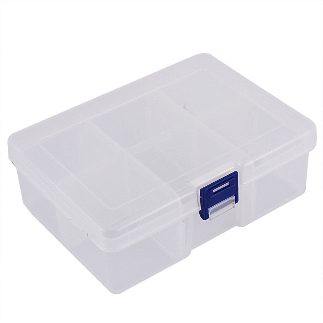 Unique Bargains Jewelry Hardware Plastic 6 Slots Storage Case Box Organizer Conatiner Clear