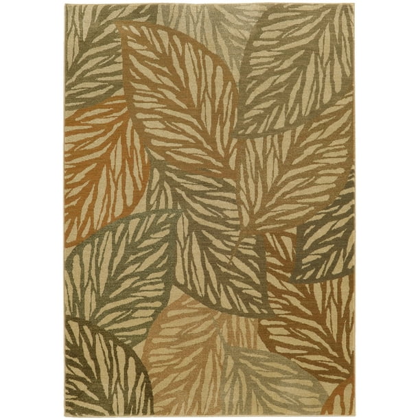 Tommy Bahama Voyage Area Rugs 5507W Contemporary Beige Petals Leaves