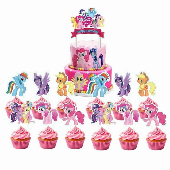 My little pony Cake Topper Cupcake Set Party Supplies Decoration Birthday Decor Kit