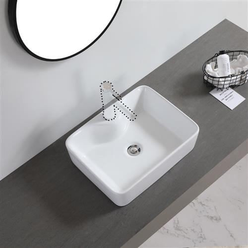 Buy SalonMore 19x15 Rectangle White Porcelain Ceramic Bathroom Sink