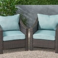 thumbnail image 2 of Noble House Attola Outdoor Fabric Club Chair Cushions (Set of 2) in Teal, 2 of 7
