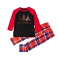 thumbnail image 3 of Odeerbi Christmas Pajamas for Family Plaid Holiday Long Sleeve Family Christmas Pajamas Matching Sets Kids Fashion Christmas Set Plaid Print Two-piece Sleepwear PJs Set Black, 3 of 9