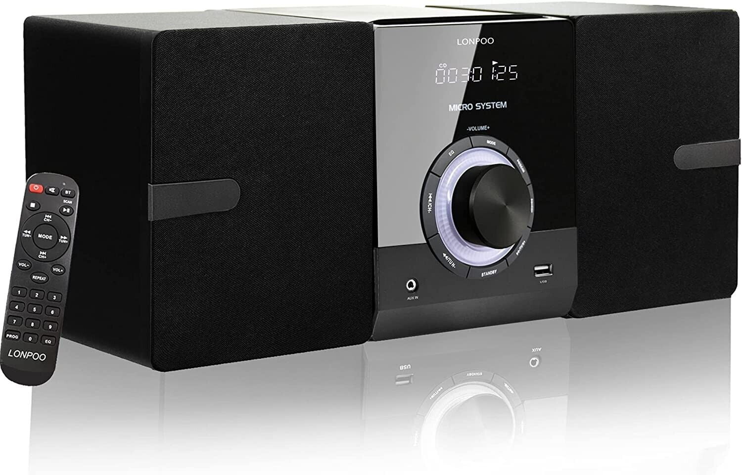 LONPPO LP886 Bluetooth Shelf Music System with CD Player, MP3, USB
