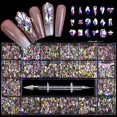 thumbnail image 1 of Diamantes De Imitación Para Uñas, Kit Profesional De Cristal Para Uñas, 9000 Uds., Cristal De Múltiples Formas, Diamantes De Imitación Ab, Suministros Para Decoración De Uñas, Accesorios 21 Rejillas Yuarrent CE007388-01, 1 of 6