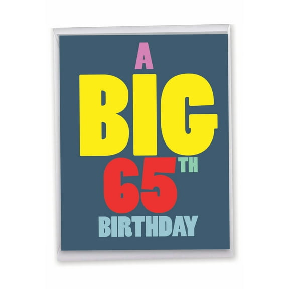 1 Large Funny Happy Birthday Greeting Card (8.5 x 11 Inch) - Big Ones Milestones 65 J9426MBG