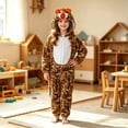 thumbnail image 5 of WhouRiu Toddler Girls Tiger Onesie Fuzzy Hooded Zip Up Jumpsuit Fun Party Fancy Dress Up, 5 of 5